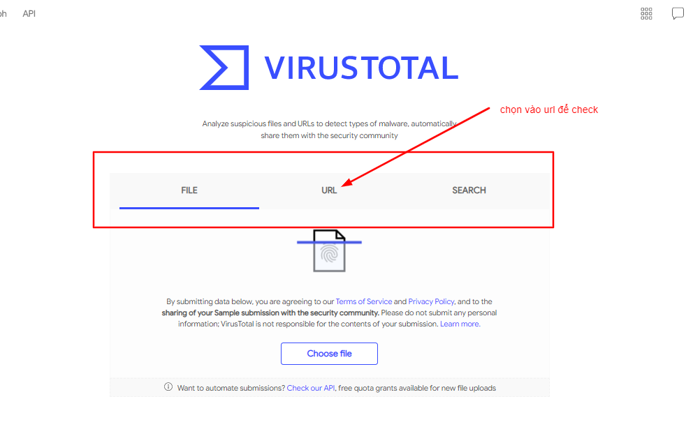 Công cụ kiểm tra độ uy tín của web VirusTotal